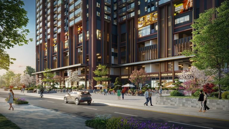 Khu mặt tiền tòa nhà